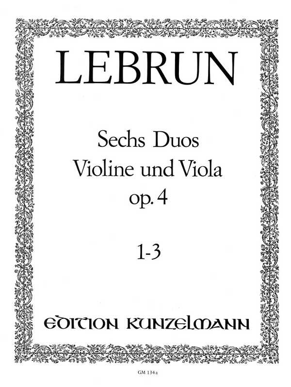 6 Duos Band 1 (Nr.1-3)  für Violine und Viola  Stimmen