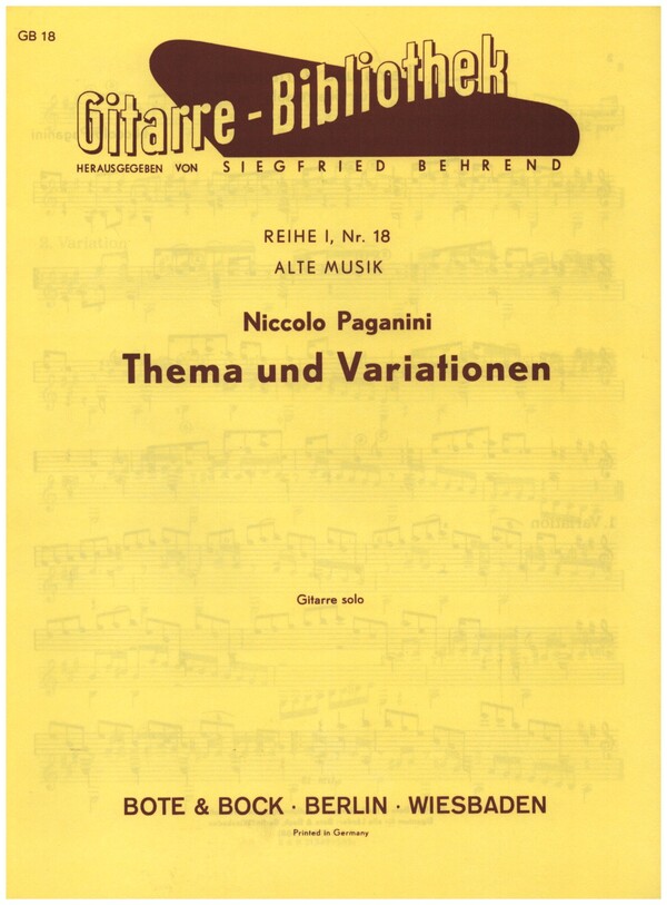 Thema mit Variationen&nbsp;&nbsp;für Gitarre&nbsp;&nbsp;