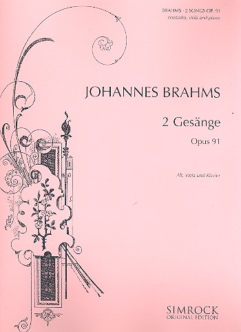 2 Gesänge op.91  für Alt, Viola und Klavier  