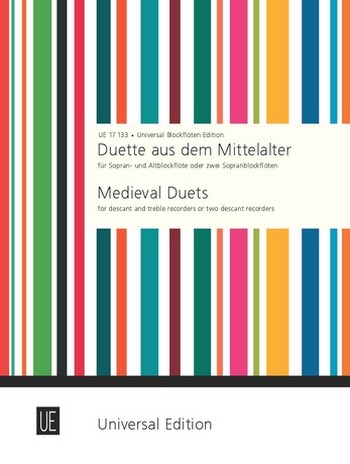 Medieval duets&nbsp;&nbsp;for descant and treble recorders&nbsp;&nbsp;score