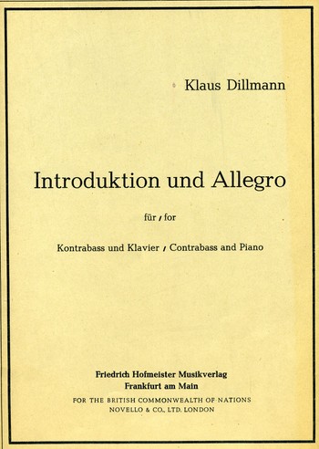 Introduktion und Allegro&nbsp;&nbsp;für Kontrabass und Klavier&nbsp;&nbsp;