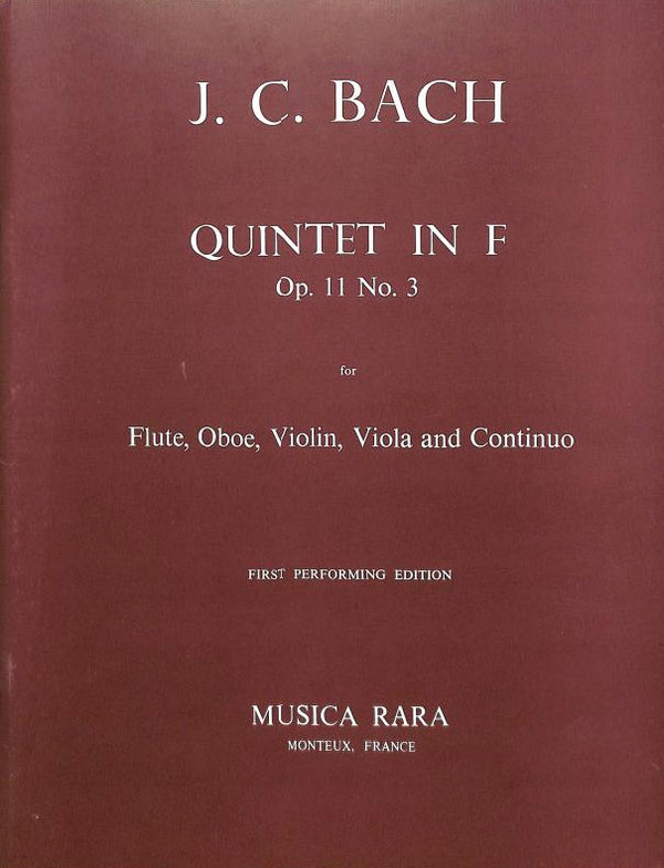 Quintett F-Dur op.11,3  für Flöte, Oboe, Violine, Viola und Bc  Stimmen