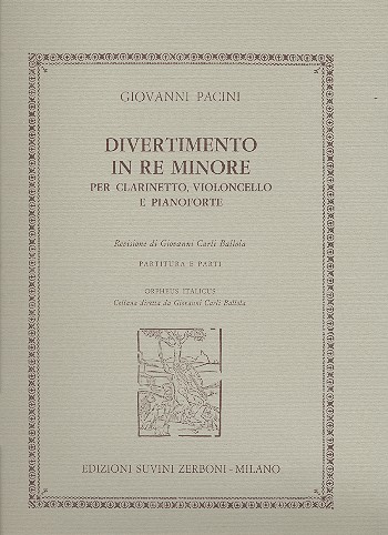 Divertimento re minore&nbsp;&nbsp;per clarinetto, violoncello e pianoforte&nbsp;&nbsp;