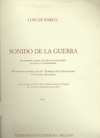 Sonido de la guerra&nbsp;&nbsp;per coro feminile e 6 strumenti&nbsp;&nbsp;partitura (it)