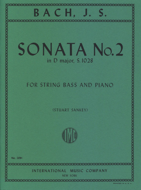 Sonata D major no.2 BWV1028&nbsp;&nbsp;for double bass and piano&nbsp;&nbsp;