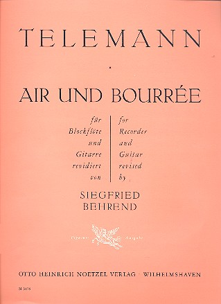 Air und Bourrée &nbsp;&nbsp;für Blockflöte und Gitarre&nbsp;&nbsp;Partitur