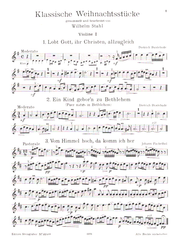 Klassische Weihnachtsstücke  Violine 1  
