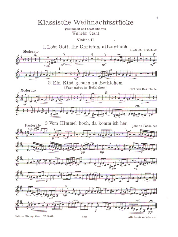 Klassische Weihnachtsstücke  Violine 2  