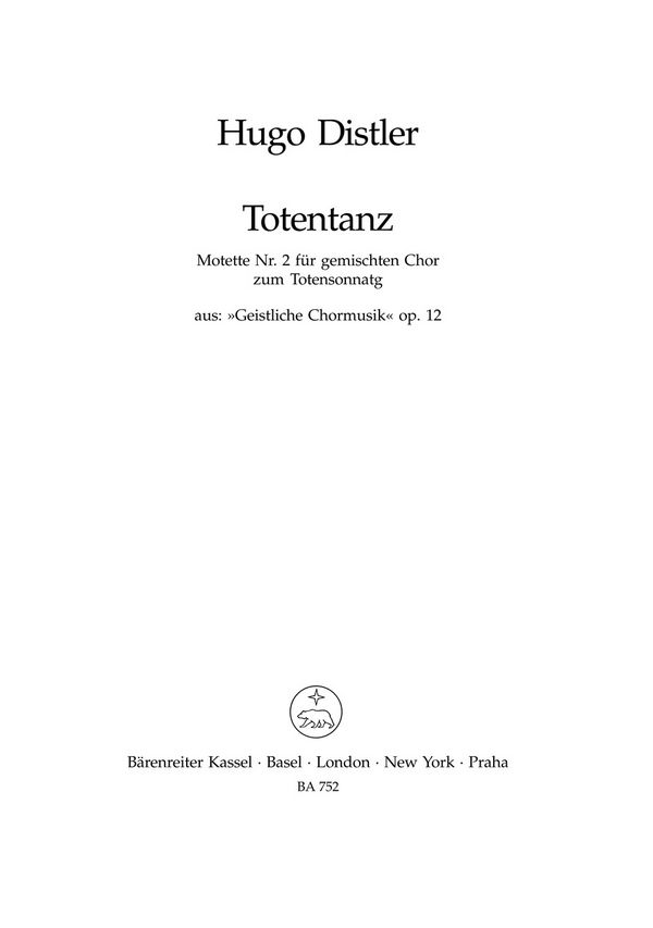 Totentanz op.12,2 für  gem Chor, Sprecher (Flöte ad lib)  Partitur