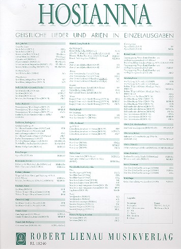 Ich weiss dass mein Erlöser lebt (aus 'Der Messias')  für Sopran und Klavier (dt)  