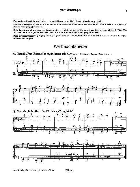 Fröhliche Weihnachten&nbsp;&nbsp;40 Weihnachts- und Neujahrslieder&nbsp;&nbsp;Cellostimme