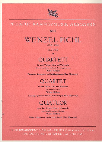 Streichquartett op.2,4&nbsp;&nbsp;für 2 Violinen, Viola und Violoncello&nbsp;&nbsp;Stimmen