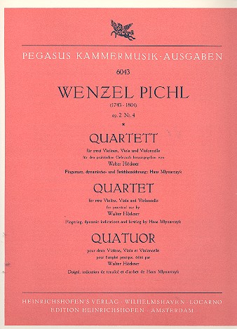 Streichquartett op.2,4  für 2 Violinen, Viola und Violoncello  Stimmen