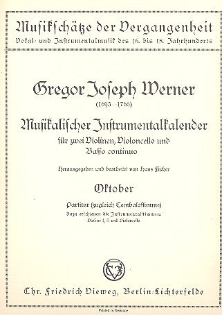Musikalischer Instrumentalkalender - Oktober  für Streicher  Partitur und Stimmen