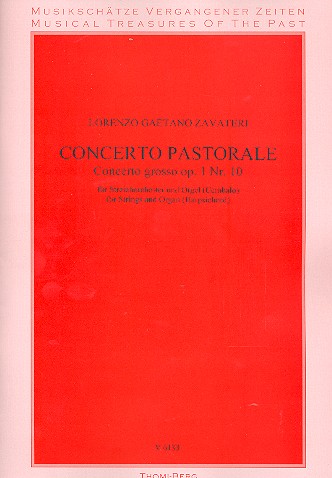 Concerto pastorale op.1,10  für Streichorchester und Orgel (Cembalo)  Partitur (=Cembalo/Orgel)