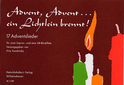 Advent Advent ein Lichtlein brennt&nbsp;&nbsp;für 3 Blockflöten (SSA)&nbsp;&nbsp;Spielpartitur