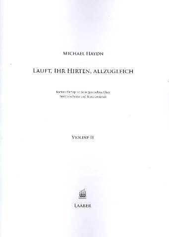 Lauft, ihr Hirten, allzugleich  für Sopran, gem Chor, Streicher und Bc  Violine 1 