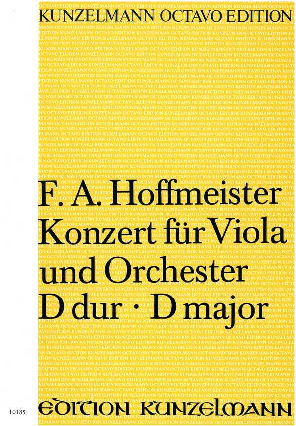 Konzert D-Dur&nbsp;&nbsp;für Viola und Orchester&nbsp;&nbsp;Partitur