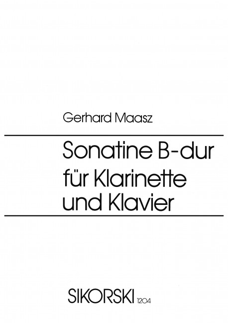 Sonatine B-Dur für  Klarinette und Klavier  