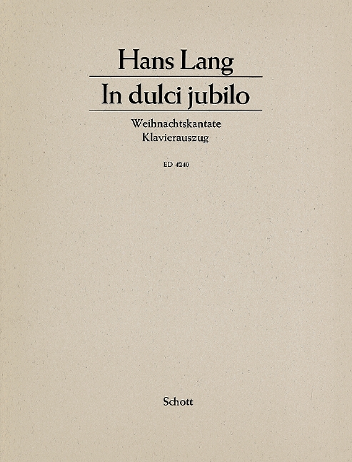 In dulci jubilo op. 51  für gemischten Chor (SSAATTBB) mit Soli (SBar), Kinderchor und Orchest  Klavierauszug