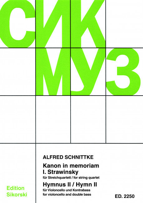 Kanon in memoriam Igor Stravinsky&nbsp;&nbsp;für Streichquartett&nbsp;&nbsp;Stimmen