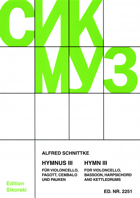 Hymnus 3 für Violoncello,&nbsp;&nbsp;Fagott, Cembalo und Pauken&nbsp;&nbsp;Partitur