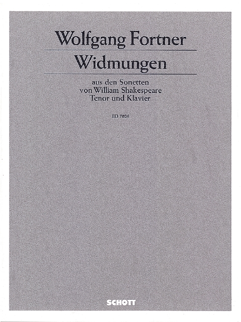 Widmungen&nbsp;&nbsp;für Tenor und Klavier&nbsp;&nbsp;