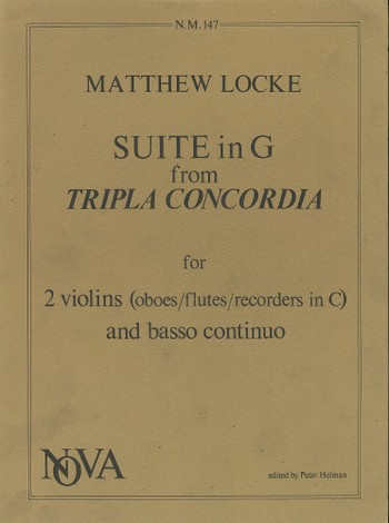 Suite in g Major from tripla concordia&nbsp;&nbsp;for 2 violins and bc&nbsp;&nbsp;score and 3 parts