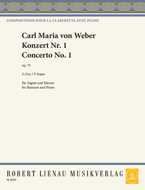 Konzert F-Dur op.75  für Fagott und Orchester  für Fagott und Klavier