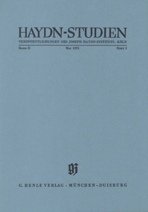 Haydn-Studien Band 2 Teil 3&nbsp;&nbsp;&nbsp;&nbsp;