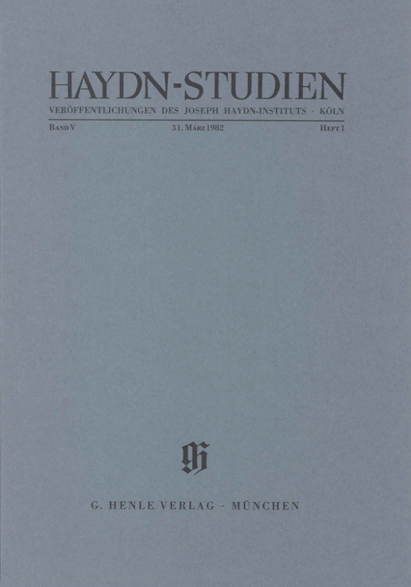 Haydn-Studien Band 5, Heft 1&nbsp;&nbsp;&nbsp;&nbsp;