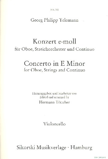 Konzert e-Moll für Oboe, Streicher&nbsp;&nbsp;und Bc&nbsp;&nbsp;Cello/Bass