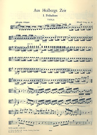 Aus Holbergs Zeit op.40&nbsp;&nbsp;für Streichorchester&nbsp;&nbsp;Viola