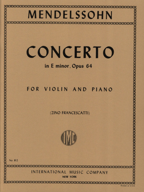 Concerto e minor op.64&nbsp;&nbsp;for violin and piano&nbsp;&nbsp;