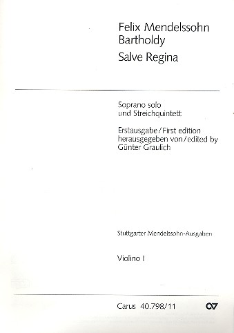 Salve Regina für Sopran und&nbsp;&nbsp;Streichquintett&nbsp;&nbsp;Violine 1