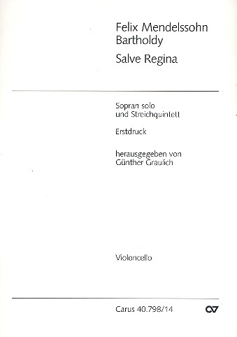 Salve Regina für Sopran und&nbsp;&nbsp;Streichquintett&nbsp;&nbsp;Violoncello