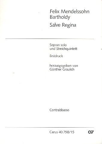 Salve Regina für Sopran und&nbsp;&nbsp;Streichquintett&nbsp;&nbsp;Kontrabass