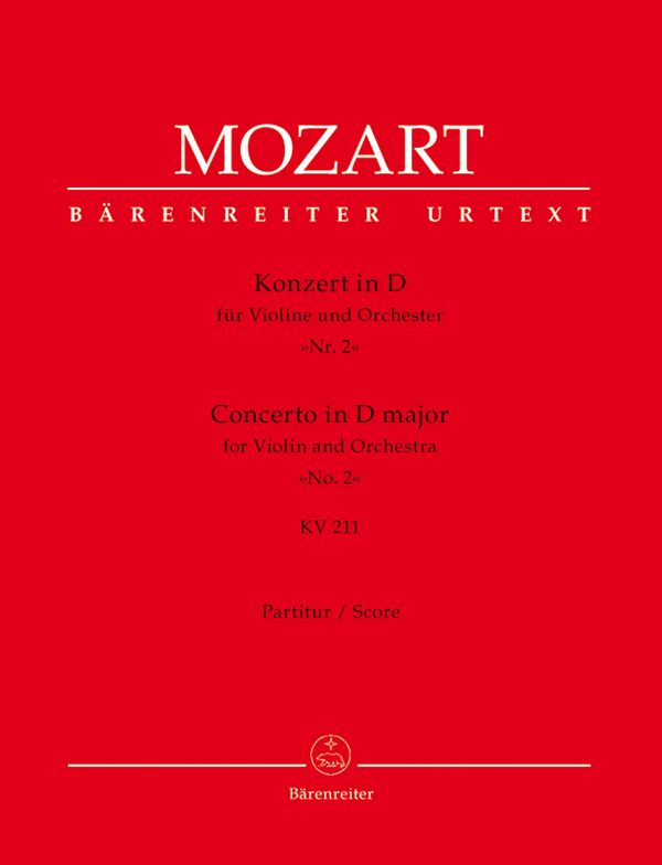 Konzert D-Dur KV211 &nbsp;&nbsp;für Violine und Orchester&nbsp;&nbsp;Partitur