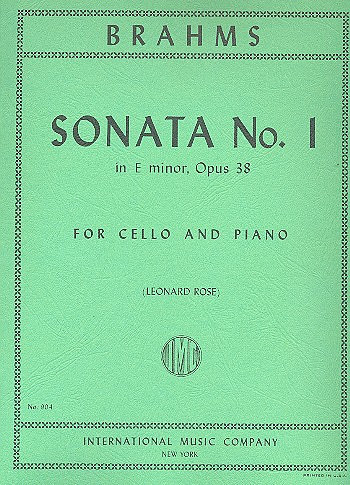 Sonata e minor op.38,1&nbsp;&nbsp;for violoncello and piano&nbsp;&nbsp;