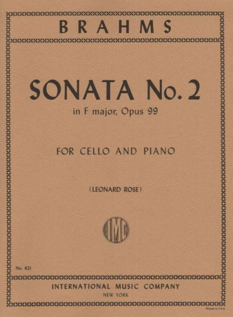 Sonata f major op.99,2&nbsp;&nbsp;for cello and piano&nbsp;&nbsp;ROSE, L., ED