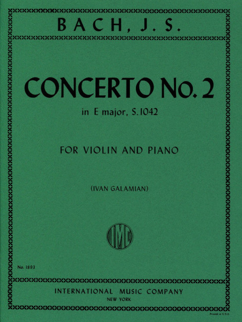 Concerto E major BWV1042&nbsp;&nbsp;for violin and string orchestra&nbsp;&nbsp;for violin and piano