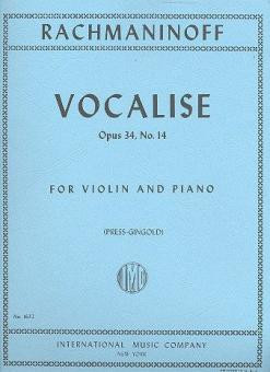 Vocalise op.34,14  for violin and piano  