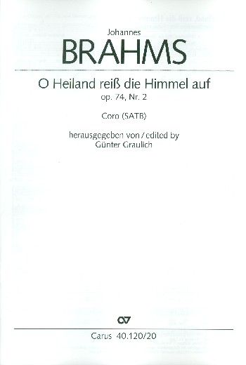O Heiland reiss die Himmel auf op.74,2&nbsp;&nbsp;für gem Chor a cappella&nbsp;&nbsp;Partitur