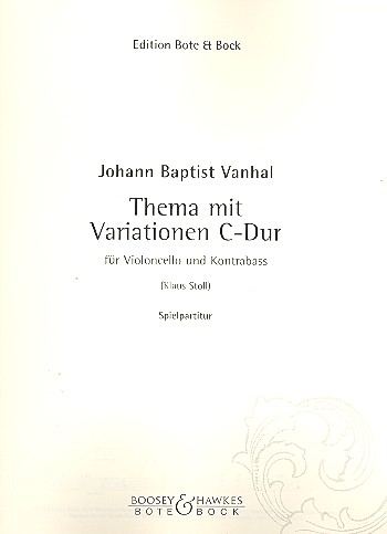 Thema mit Variationen C-Dur&nbsp;&nbsp;für Violoncello und Kontrabass&nbsp;&nbsp;2 Partituren
