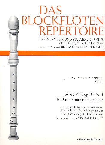 Sonate F-Dur op.5,4  für Altblockflöte und Bc  