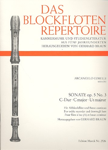 Sonate C-Dur op.5,3  für Altblockflöte und Bc  