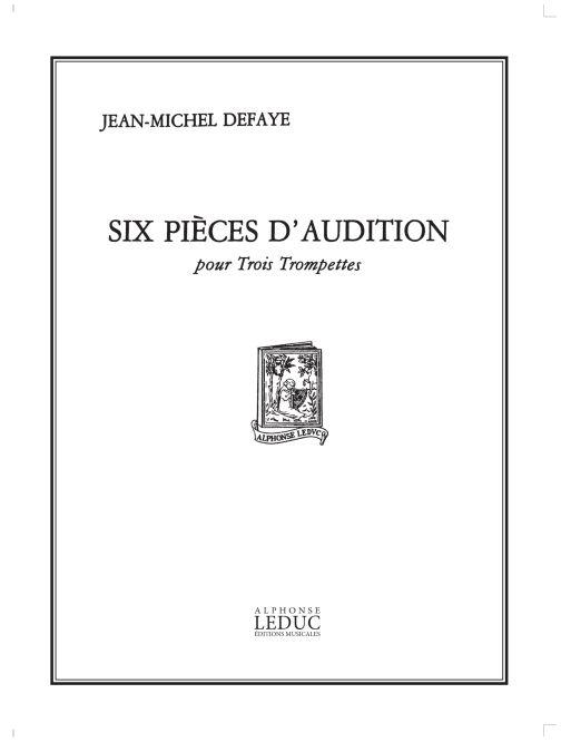 6 PIECES D'AUDITION POUR 3 TROM-&nbsp;&nbsp;PETTES     PARTITION            BJ&nbsp;&nbsp;
