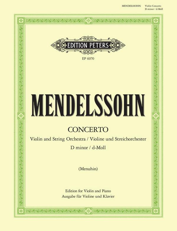 Konzert d-Moll &nbsp;&nbsp;für Violine und Streicher&nbsp;&nbsp;für Violine und Klavier