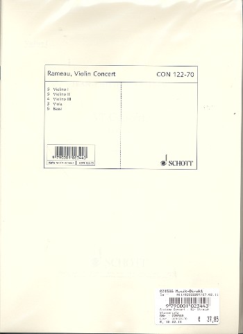 VI. Concert&nbsp;&nbsp;für 3 Violinen, Viola, Violoncello und Kontrabass&nbsp;&nbsp;Stimmensatz - 5 Violinen I, 5 Violinen II, 4 Violinen III, 3 Violen, 5
