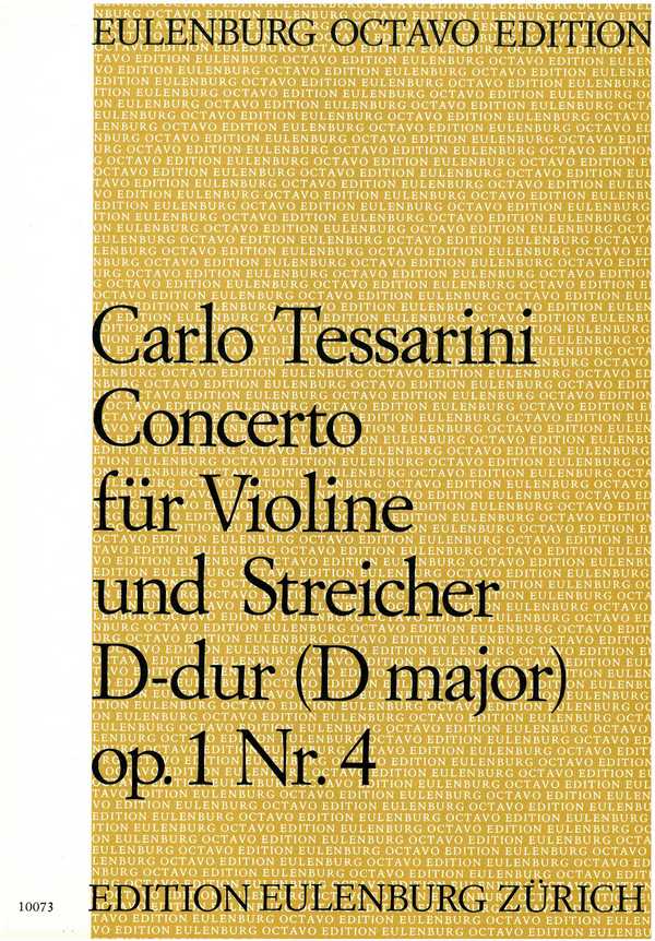 Konzert D-Dur op.1,4  für Violine und Streicher  Partitur